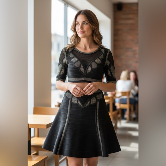 Herve Leger Dresses & Skirts - Herve Leger Black Sanja Bandage Skirt Set w/ Tags